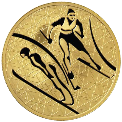 200 рублей 2010 года «Зимние виды спорта. Лыжное двоеборье»