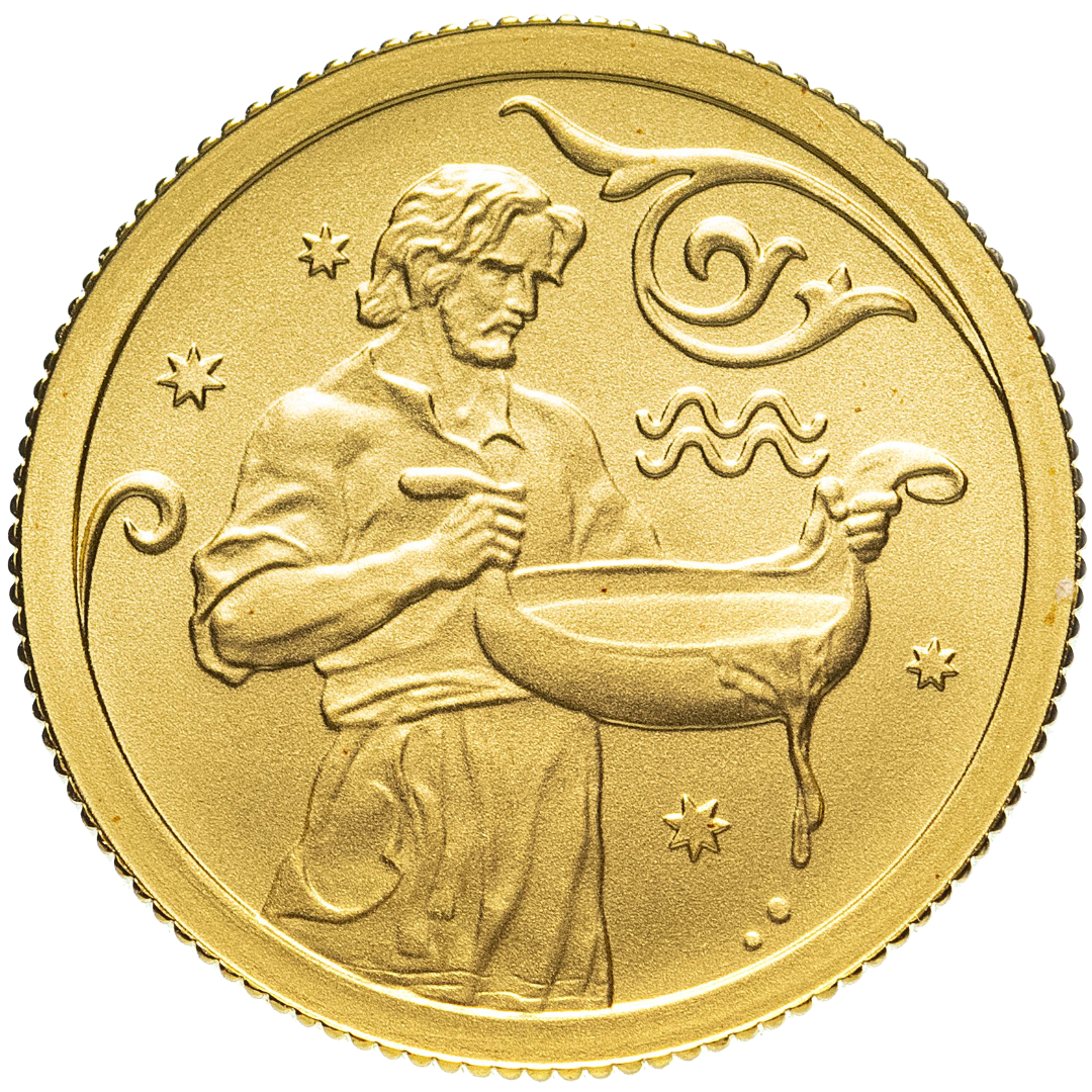 25 рублей 2005 года «Знаки Зодиака. Водолей». Золото