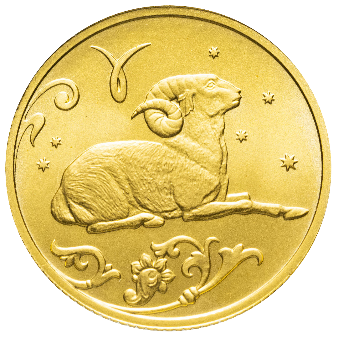 25 рублей 2005 года «Знаки Зодиака. Овен». Золото