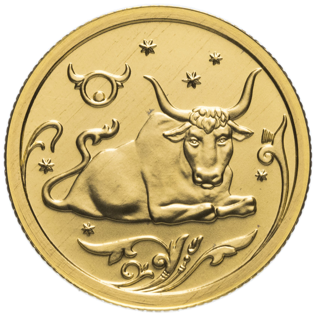 25 рублей 2005 года «Знаки Зодиака. Телец». Золото