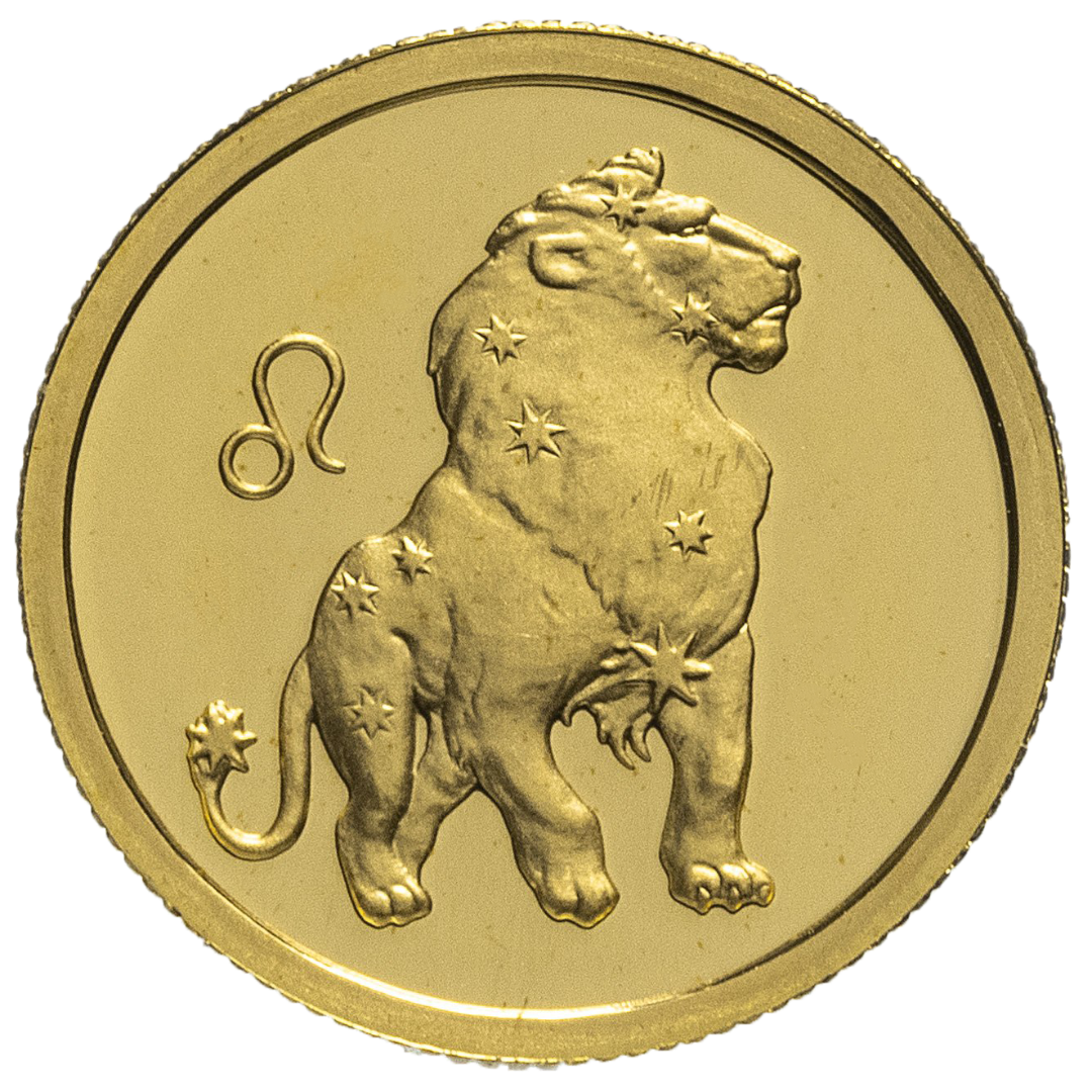 25 рублей 2002 года «Знаки Зодиака. Лев». Золото