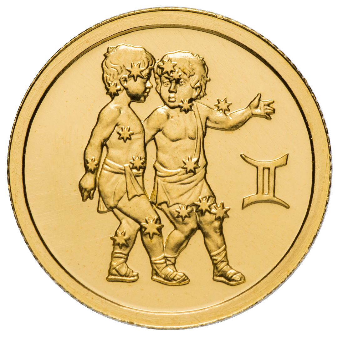 25 рублей 2003 года «Знаки Зодиака. Близнецы». Золото